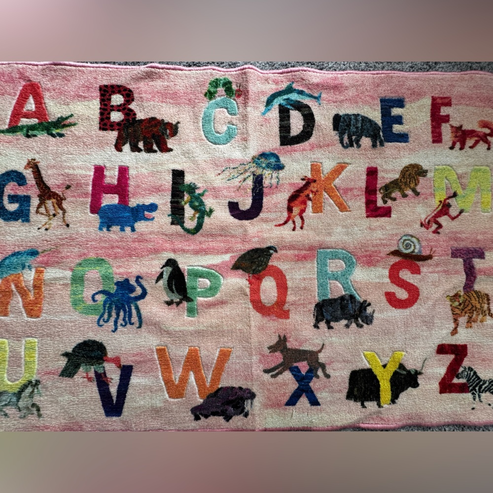 2/$20- Eric Carle Elementary Animal Alphabet Kids Area Rug
